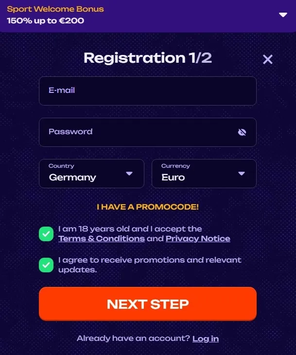 Register and Log In